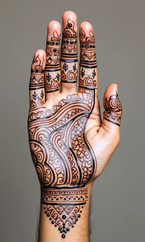 Arabic front hand simple mehndi wedding mehndi design 2025.