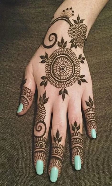 front hand simple mehndi design tikki easy and beautiful