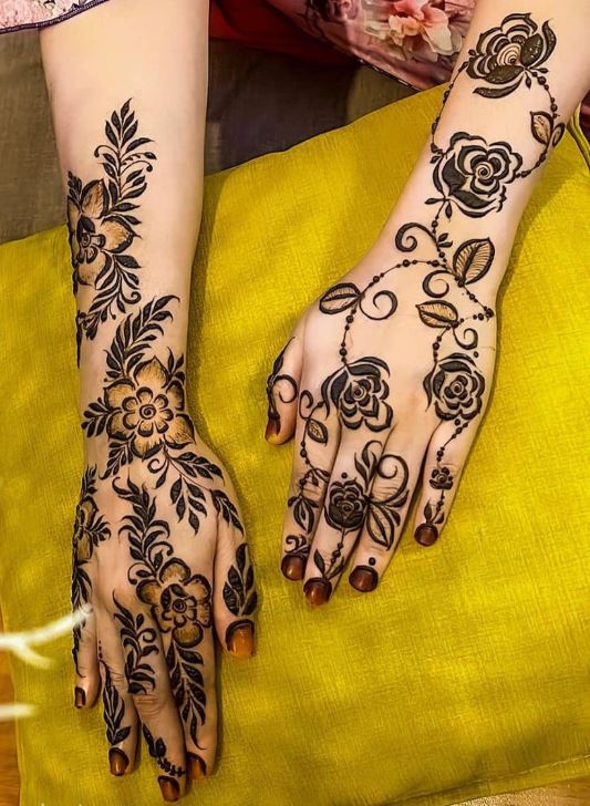 Arabic front hand simple mehndi wedding mehndi design 2025.