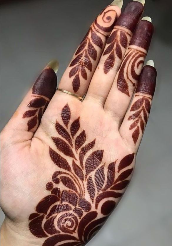 front hand simple mehndi design easy and beautiful 2025