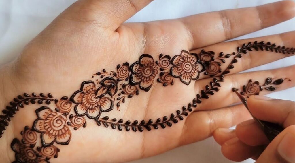 front hand simple mehndi design easy and beautiful 2025