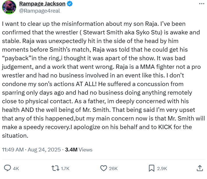 MMA Legend "Rampage" Jackson’s Son Raja Jackson Brutally Assaults Pro Wrestler in Viral Gym Fight