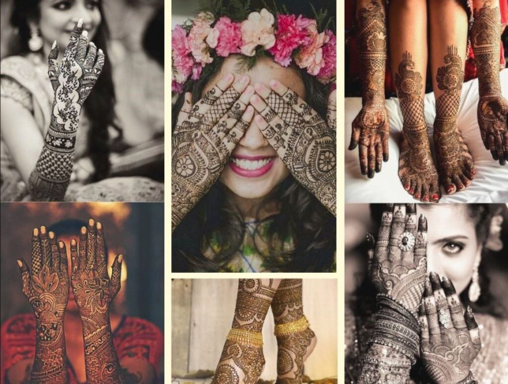 collage of 2025 bridal mehndi designs